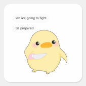 かわいい黄色のひよこシール スクエアシール (正面)