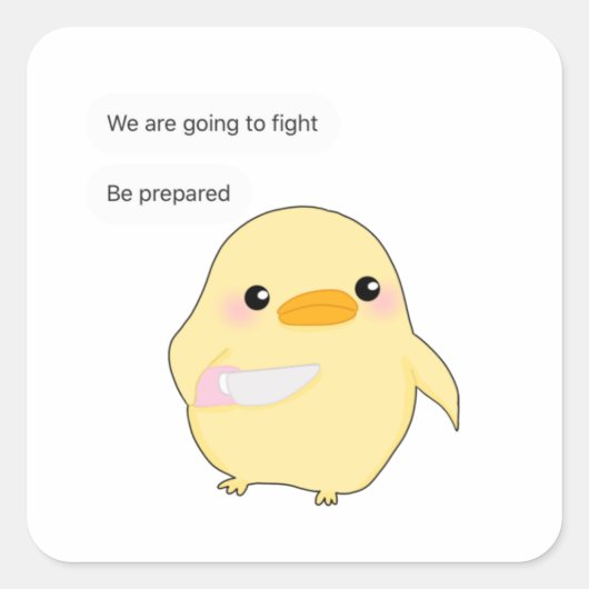 かわいい黄色のひよこシール スクエアシール (正面)