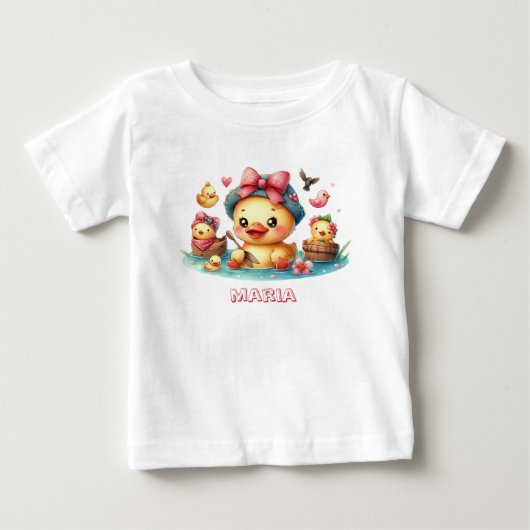 かわいい黄色のひよこTシャツ ベビーTシャツ (正面)