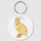 かわいい黄色のアヒルのクローズアップ写真 キーホルダー (正面)