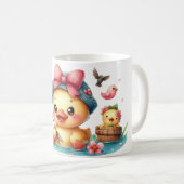 かわいい黄色のアヒル コーヒーマグカップ (正面右)