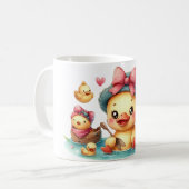 かわいい黄色のアヒル コーヒーマグカップ (正面左)