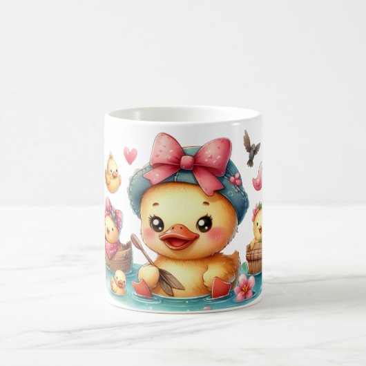 かわいい黄色のアヒル コーヒーマグカップ (中央)