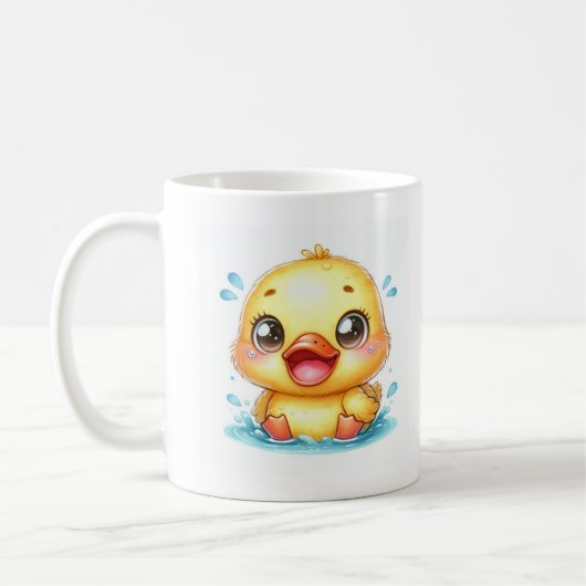 かわいい黄色のアヒル コーヒーマグカップ (左)