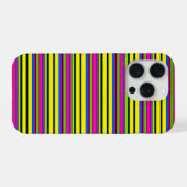 かわいい黄色のカラフルなストライプ iPhoneケース (裏面横)