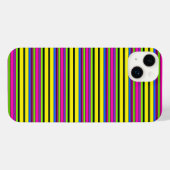 かわいい黄色のカラフルなストライプ iPhoneケース (裏面横)