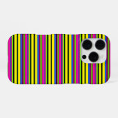かわいい黄色のカラフルなストライプ iPhoneケース (裏面横)