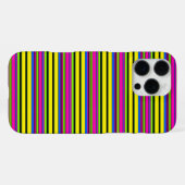 かわいい黄色のカラフルなストライプ iPhoneケース (裏面横)