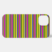 かわいい黄色のカラフルなストライプ iPhoneケース (裏面横)