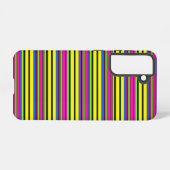 かわいい黄色のカラフルなストライプ SAMSUNG GALAXYケース (裏面横)