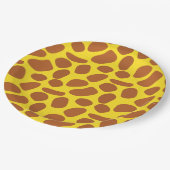 かわいい黄色のキリンの肌のシームレスなパターン ペーパープレート (アングル)