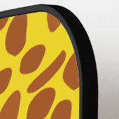 かわいい黄色のキリンの肌のパターン ピックルボールラケット (左詳細)