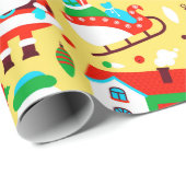 かわいい黄色のクリスマスパターン ラッピングペーパー (ロールコーナー)