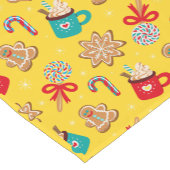 かわいい黄色のグルービークリスマスキャンディジンジャーブレッド ショートテーブルランナー (コーナー)