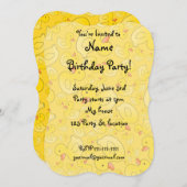 かわいい黄色のゴムのアヒル 招待状 (正面/裏面)