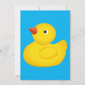 かわいい黄色のゴムアヒル | 青い泡の色 招待状 (裏面)