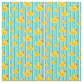 かわいい黄色のゴムダックストライプのス浴場のパターン ファブリック (見本)