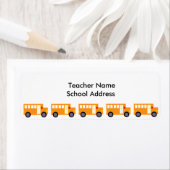 かわいい黄色のスクールバス先生学校 ラベル (インサイチュ)