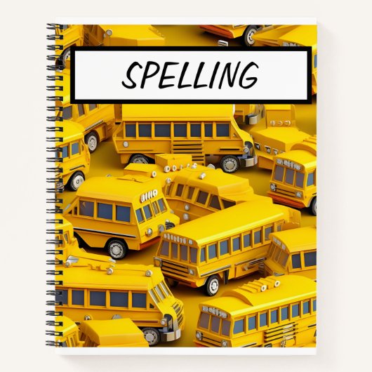 かわいい黄色のスクールバス ノートブック (正面)