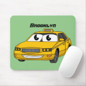 かわいい黄色のタクシーおもしろい漫画イラストレーション マウスパッド (マウス)