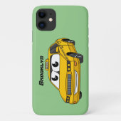 かわいい黄色のタクシーおもしろい漫画イラストレーション Case-Mate iPhoneケース (裏面)