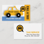 かわいい黄色のタクシー乗り場 名刺 (正面/裏面)