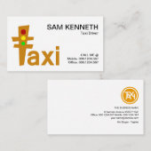 かわいい黄色のタクシー信号タクシー運転手 名刺 (正面/裏面)