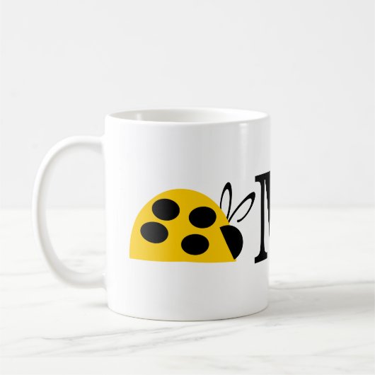 かわいい黄色のテントウムシ オリジナル コーヒーマグカップ (左)