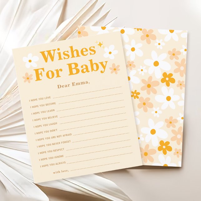 かわいい黄色のデイジーウィーズベビーアドバイスカード (クリエイターアップロード済み)