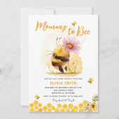 かわいい黄色のハチのデイジー ママトゥビー ベビーシャワー 招待状 (正面)