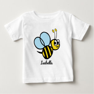 かわいい黄色のハチの女の子 ベビーTシャツ