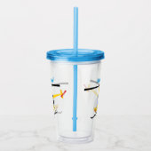 かわいい黄色のハッピーカートゥーンヘリコプター アクリルタンブラー (右)