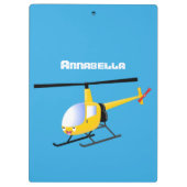 かわいい黄色のハッピーカートゥーンヘリコプター クリップボード (裏面)