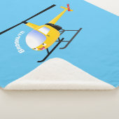 かわいい黄色のハッピーカートゥーンヘリコプター シェルパブランケット (3/4)