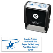 かわいい黄色のハッピーカートゥーンヘリコプター セルフインキングスタンプ (インサイチュ)