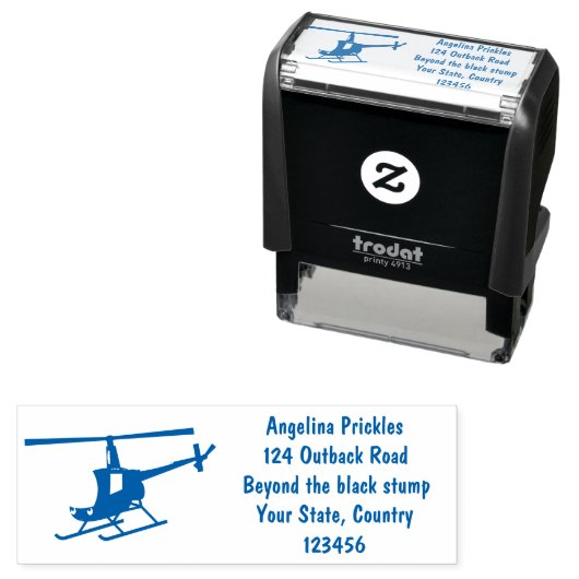 かわいい黄色のハッピーカートゥーンヘリコプター セルフインキングスタンプ (インサイチュ)