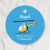 かわいい黄色のハッピーカートゥーンヘリコプター フェイバータグ (裏面)