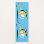 かわいい黄色のハッピーカートゥーンヘリコプター ヨガマット (正面)