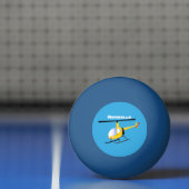 かわいい黄色のハッピーカートゥーンヘリコプター 卓球ボール (ネット)