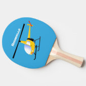 かわいい黄色のハッピーカートゥーンヘリコプター 卓球ラケット (横)
