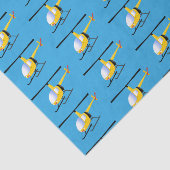 かわいい黄色のハッピーカートゥーンヘリコプター 薄葉紙 (詳細)