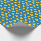 かわいい黄色のバスアヒル ラッピングペーパー (角)