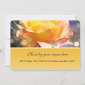 かわいい黄色のバラの花のバレンタインデーパーティー 招待状 (裏面)