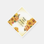 かわいい黄色のバラ40歳の誕生日 スタンダードカクテルナプキン (角)