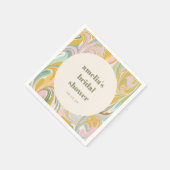かわいい黄色のパステル抽象カスタム ブライダルシャワー スタンダードカクテルナプキン (角)