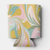 かわいい黄色のパステル抽象カスタム ブライダルシャワー 缶クーラー (裏面)