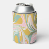 かわいい黄色のパステル抽象カスタム ブライダルシャワー 缶クーラー (缶裏面)