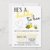 かわいい黄色のパパのビーちゃんベビーシャワー 招待状 (正面)