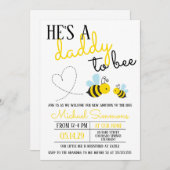 かわいい黄色のパパのビーちゃんベビーシャワー 招待状 (正面/裏面)