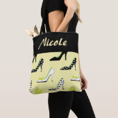 かわいい黄色のヒールがおしゃれ トートバッグ (クローズアップ)